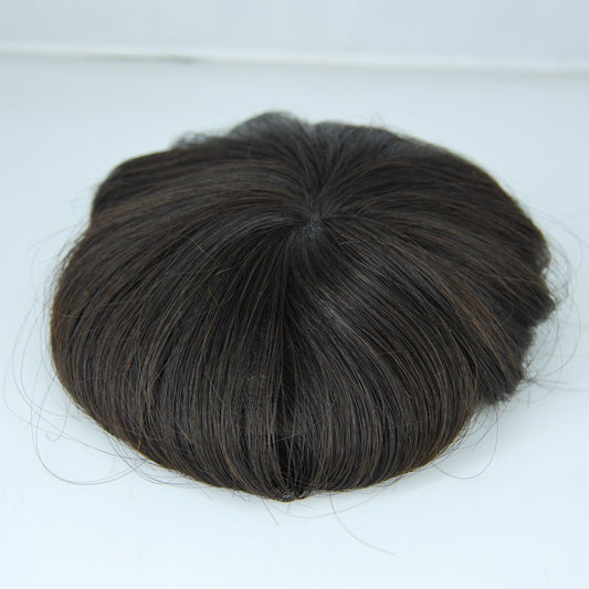 Clearance natural black 10 inch human hair system 7x6” durable mono with PU around toupee for men