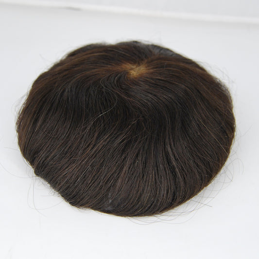 Clearance toupee natural black 8*5“ prosthesis for men bleach all French lacemen's hair replacement
