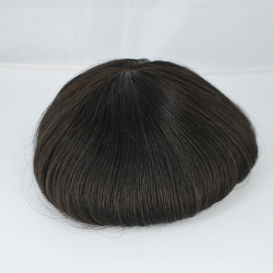 Clearance toupee #1b natural black French lace hair system 10x7.5" men hairpiece full lace