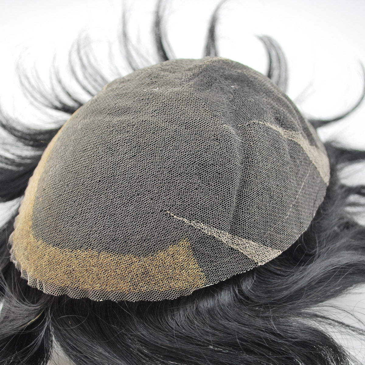 #1 jet black men toupee mixed grey color hair 10%-50% grey mixed men hair system hair replacement