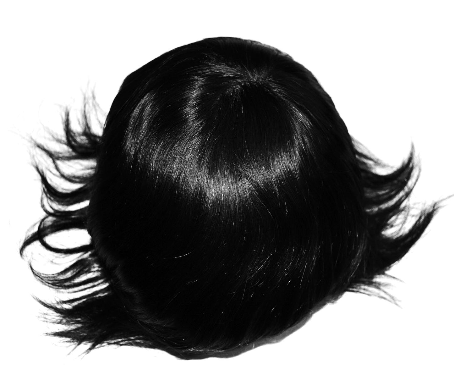 Mens hair system #1 jet black French lace with PU back and sides toupee wig for men lace front hair piece