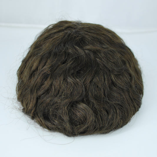 clearance toupee for men dark brown hair system PU injection thin skin base