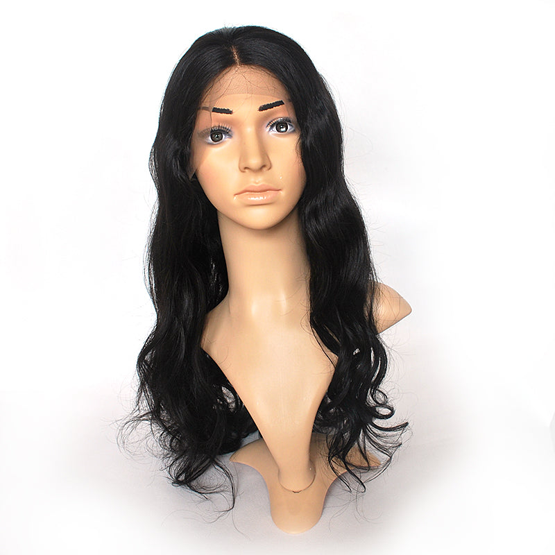 Body Wave Full Lace Human Hair Wig For Women Remy Full Wig Natural Black Color