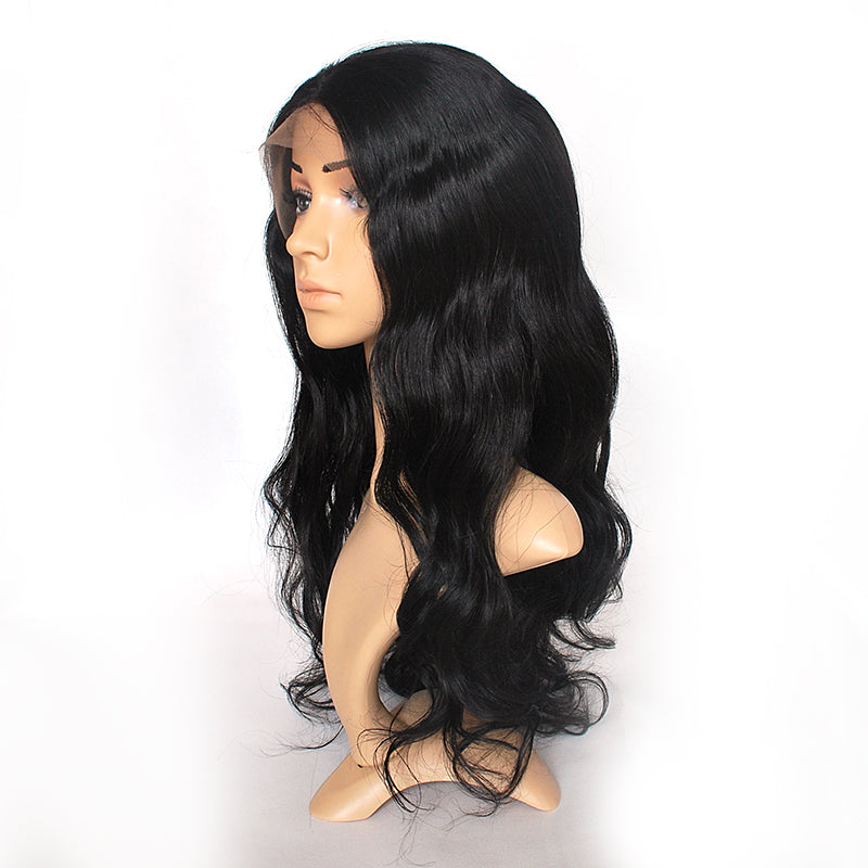 Body Wave Full Lace Human Hair Wig For Women Remy Full Wig Natural Black Color