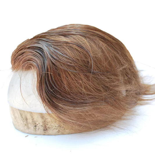 Customized toupee hair system all french lace for men suncolor hair