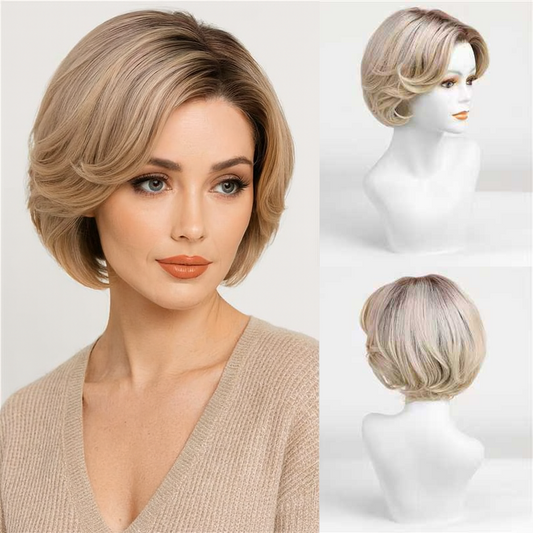 Mono Top Wig Heat Resistance Fiber Fashion Wig for Daily Use