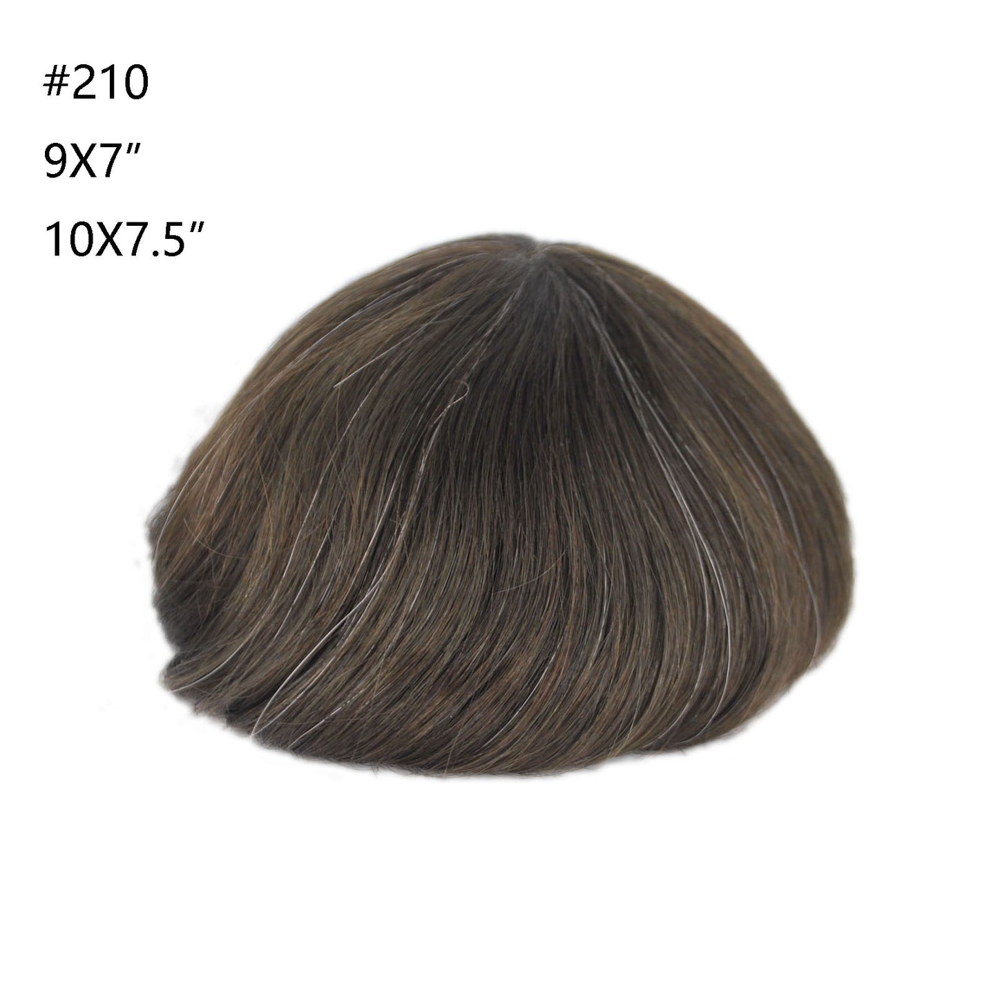 stock men toupee wig dark brown color mixed 10-80% grey color human hair system for men wigs