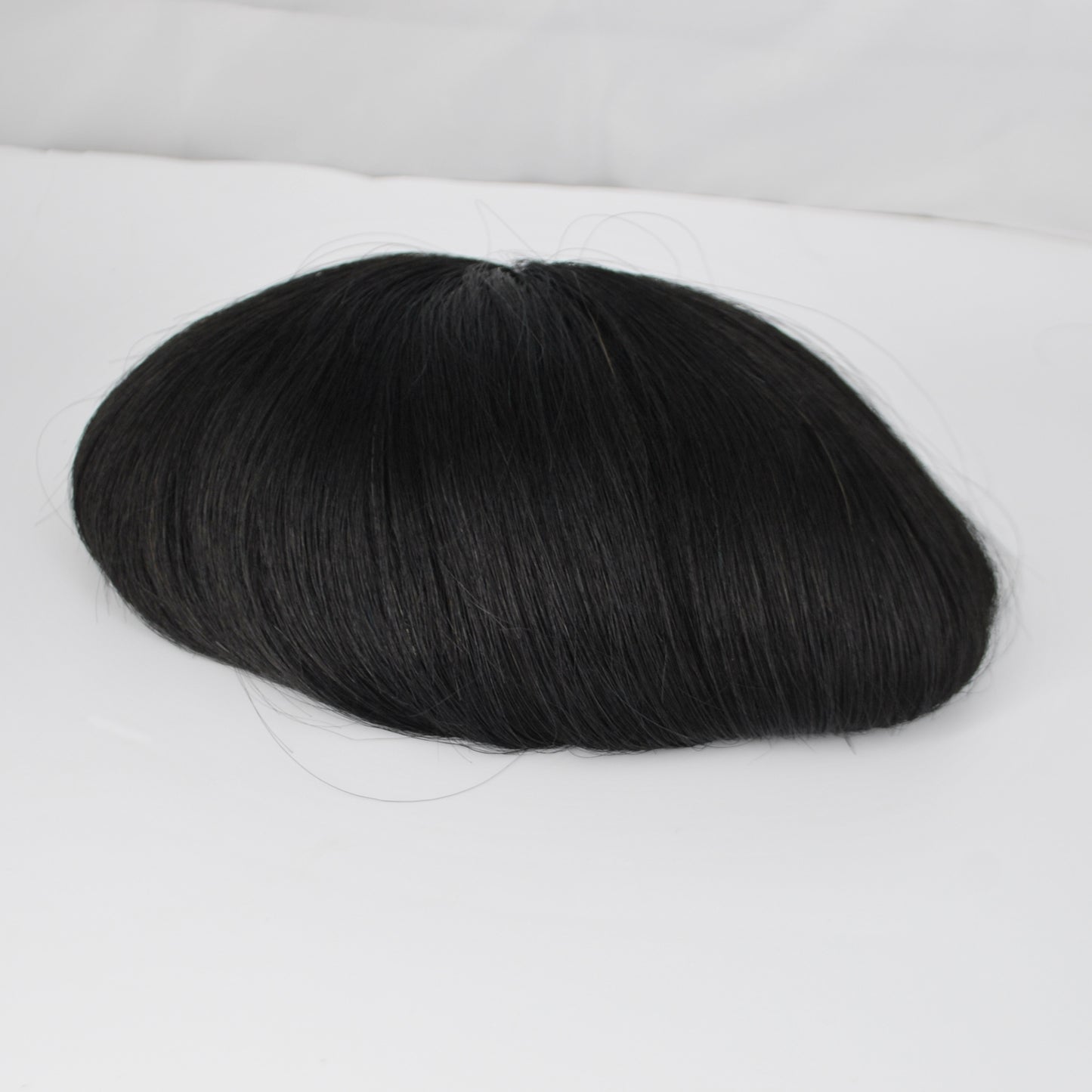 Clearance toupee #1 jet black toupee for men mono with PU around 9x7" human hair system