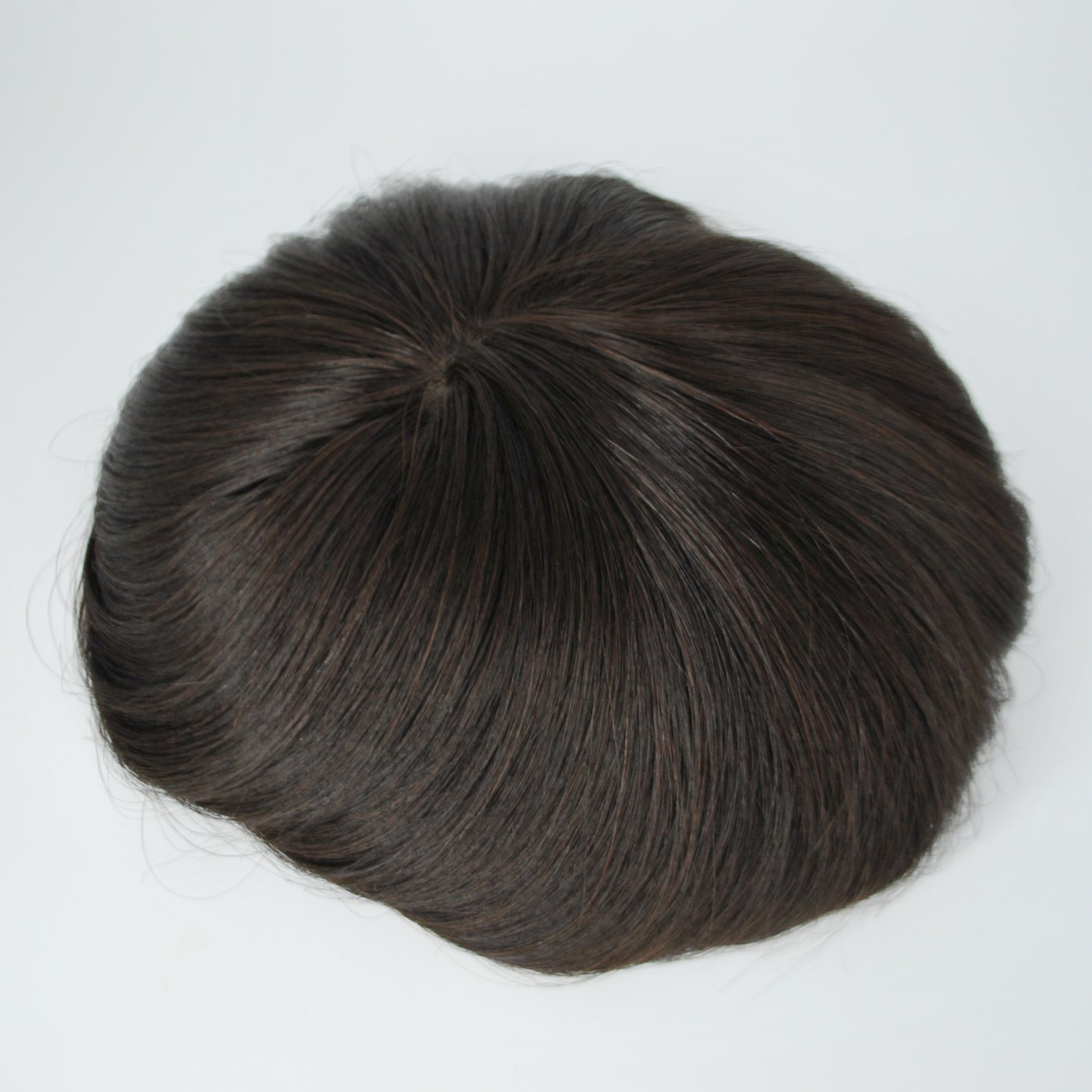 clearance men toupee wig natural black hair system durable mono with PU around