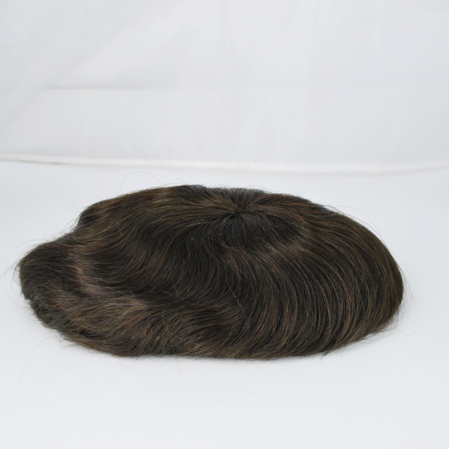 Clearance 8x6 men toupee french lace with PU around dark brown hair system lace front hairpiece