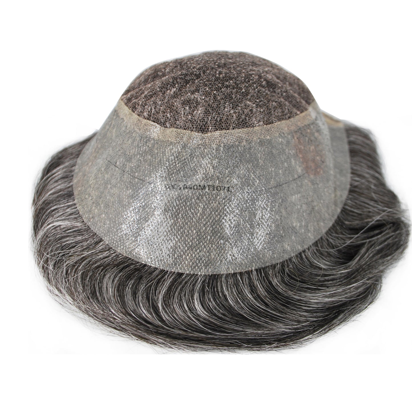 stock men toupee wig natural black color mixed grey color #1B 10-80%human hair system for men