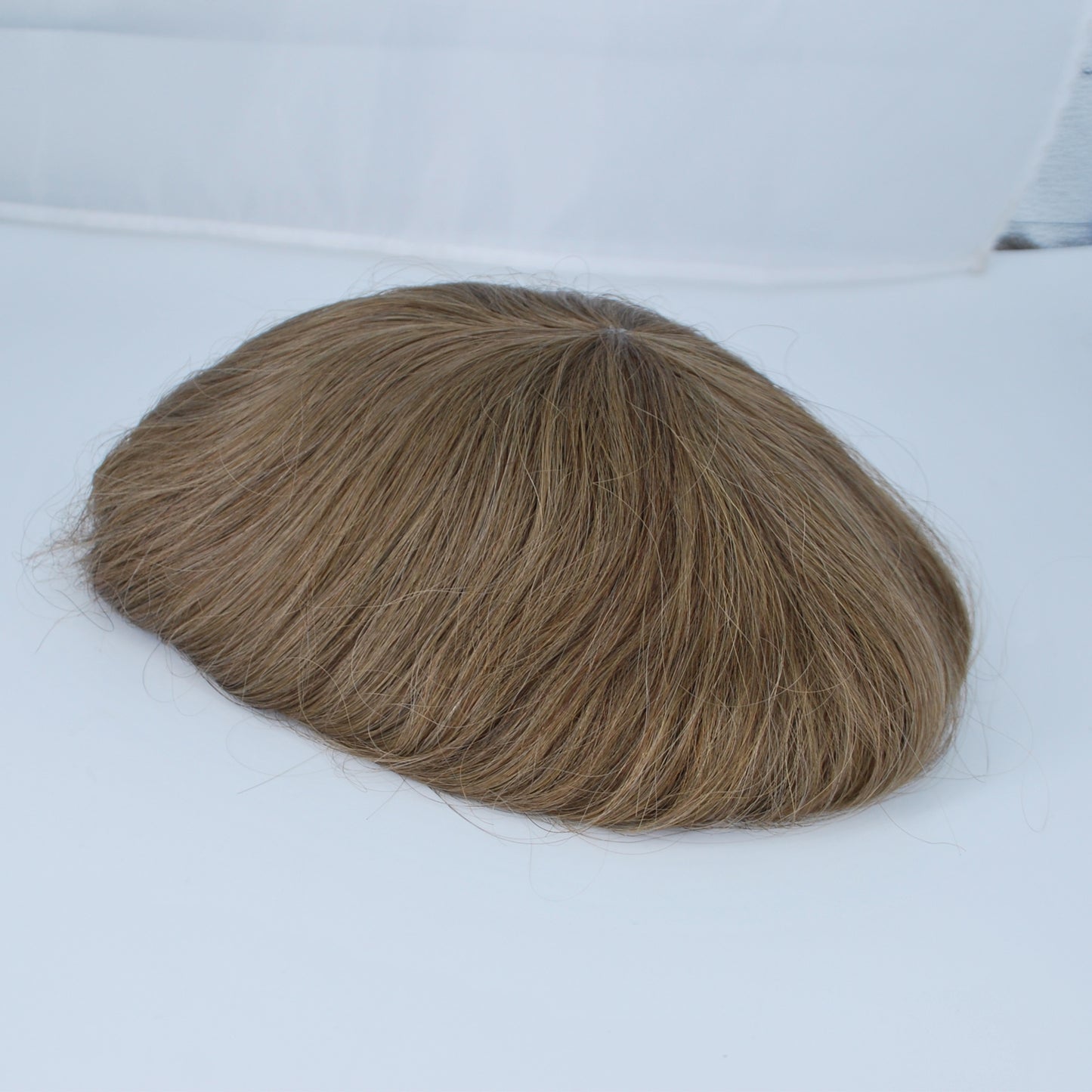 Clearance #6 light brown human hair system thin skin PU injection men toupee hair piece