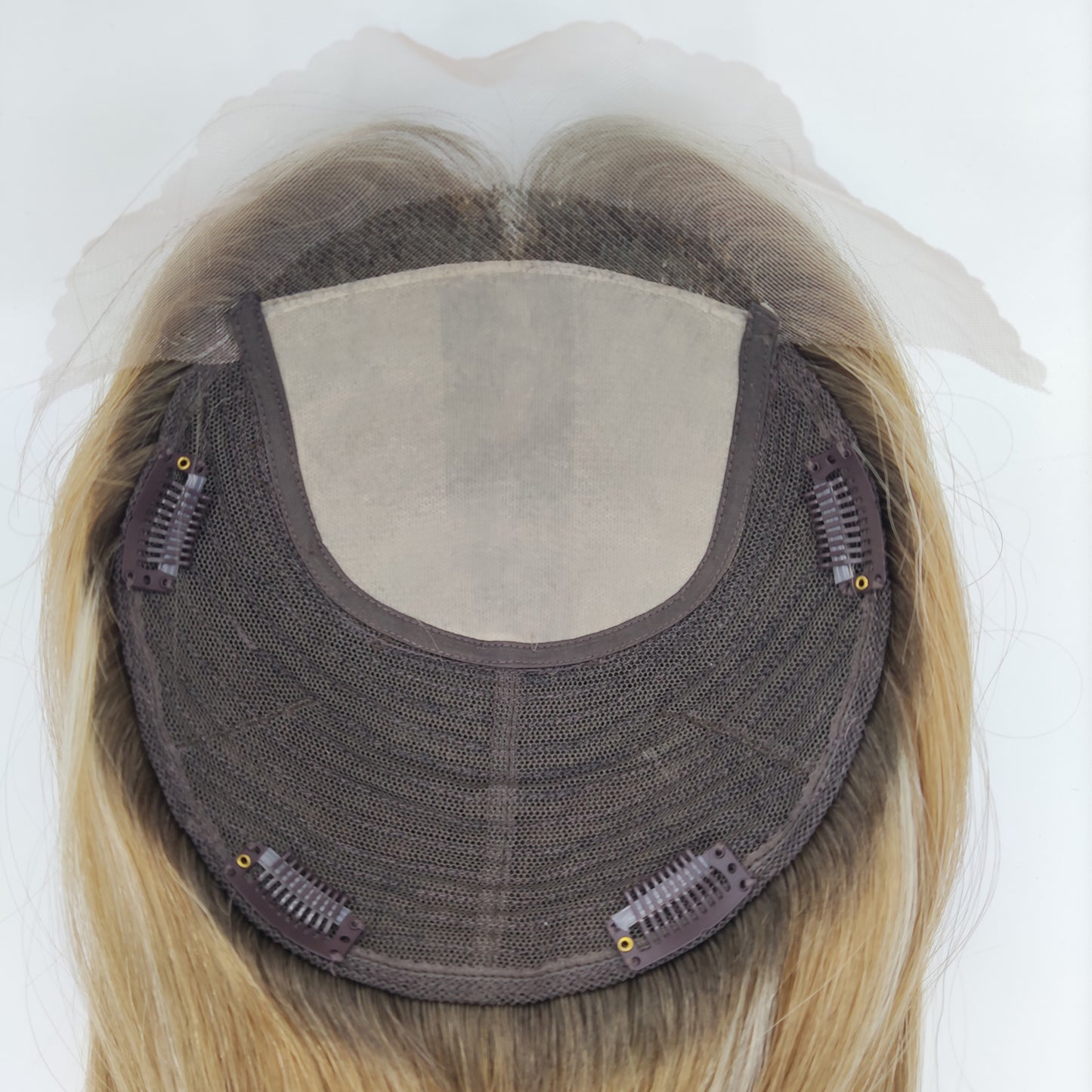 Lace front Silk base with weft back straight topper wig for women human hair virgin hair topper