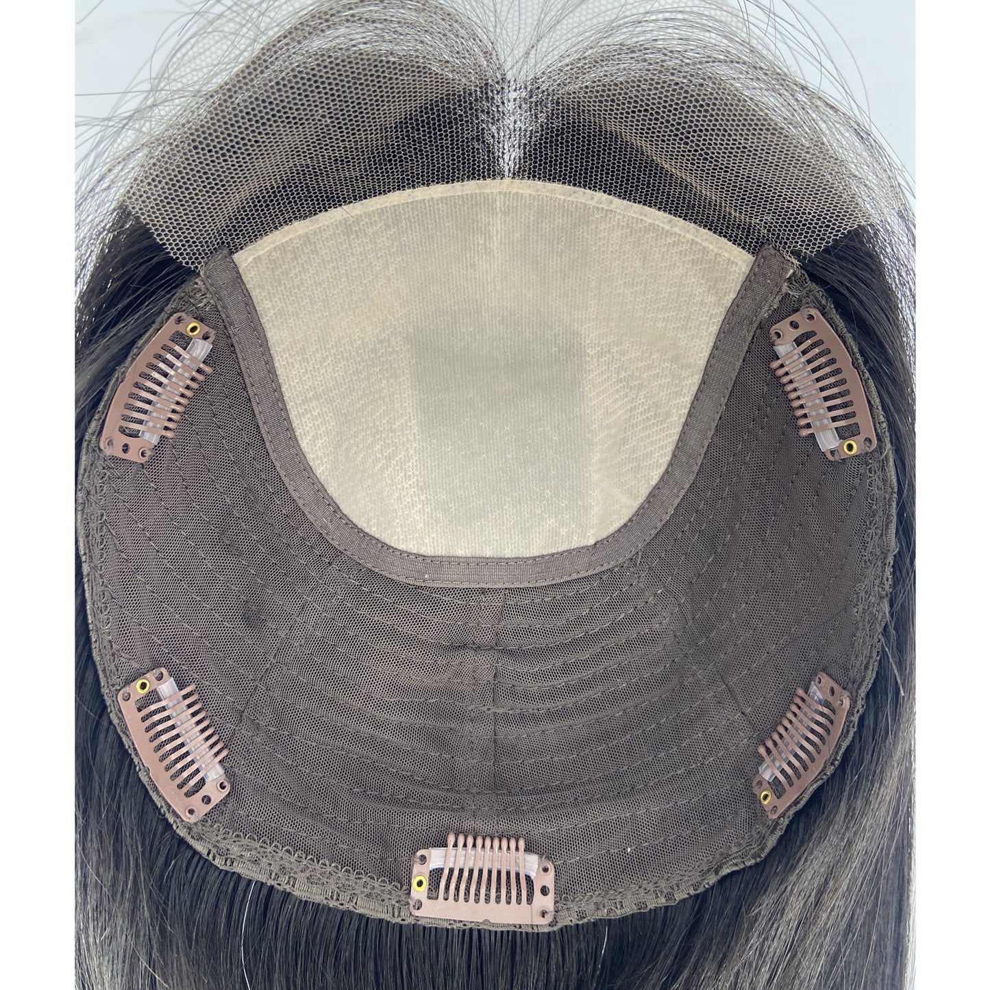 Lace front Silk base with weft back straight topper wig for women human hair virgin hair topper