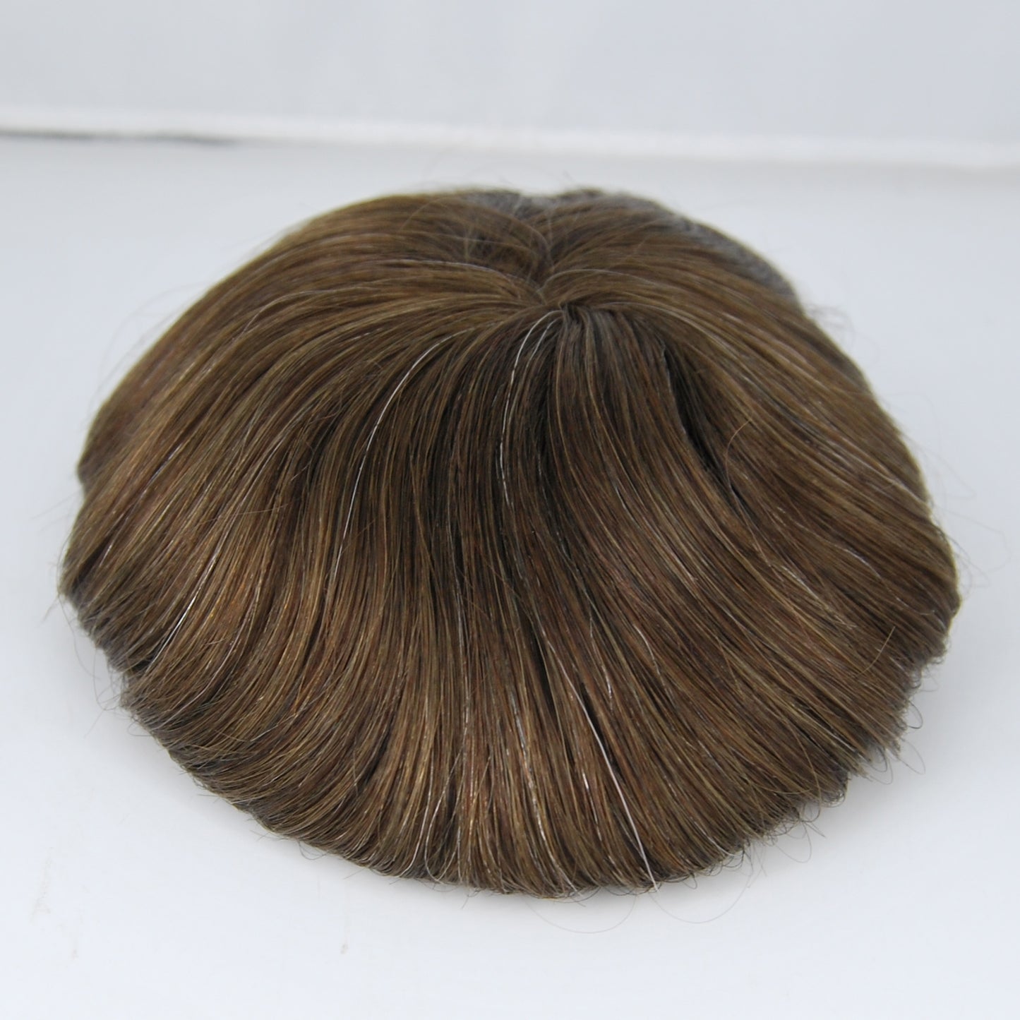 Clearance #4 10% grey human hair system for men french lace with PU around men hair replacement