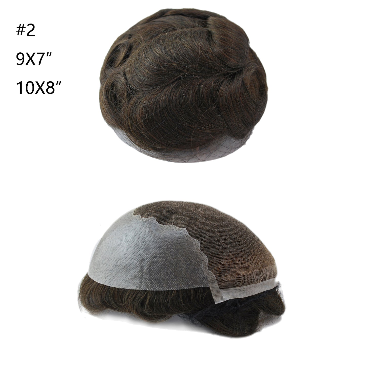 Men Toupee Human Hair Replacement Systems Hairpieces Men's Wig Lace PU Base Breathable Q6 Dark Brown Men's Capillary Prothesis