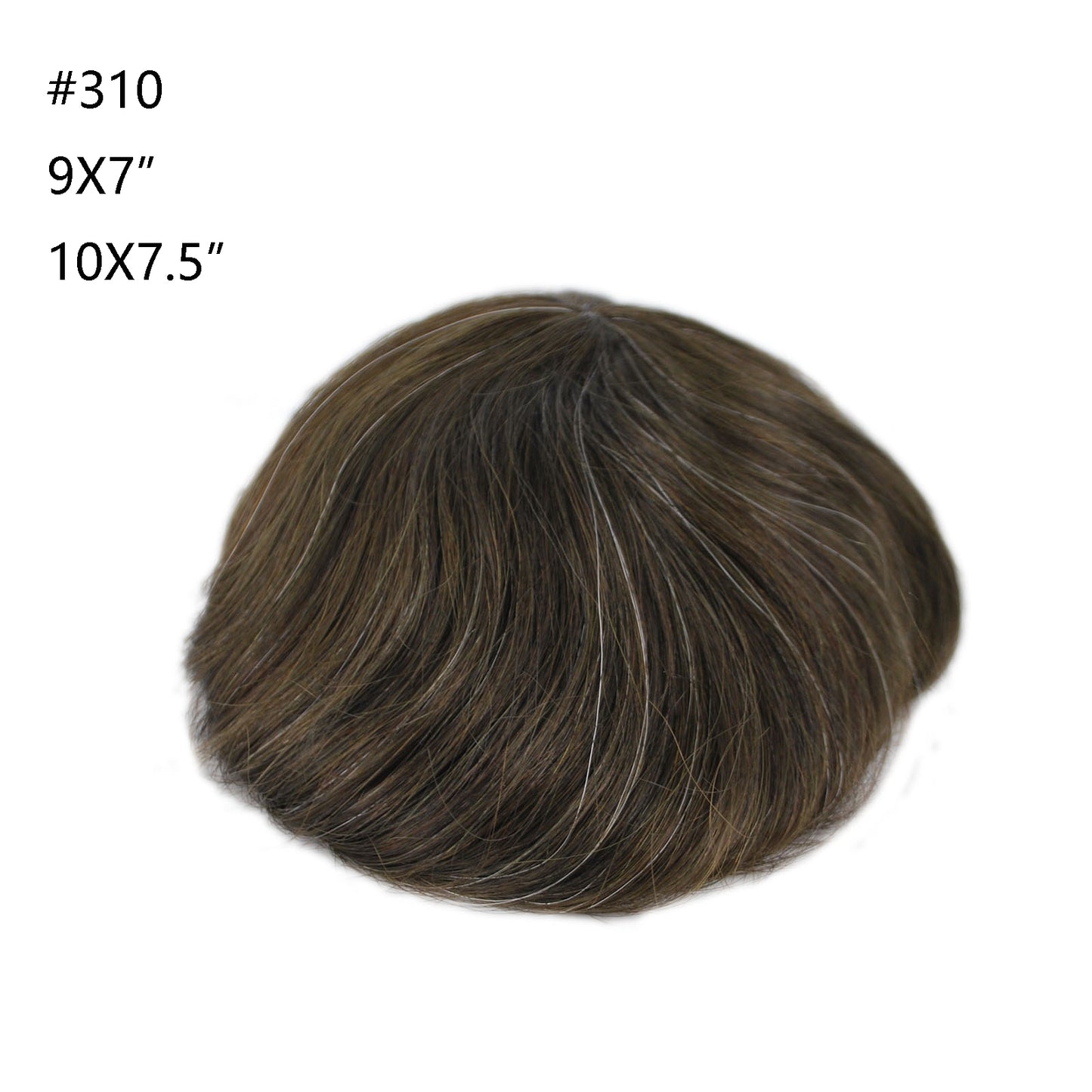 #3 Ash brown color men hair system mixed grey hair toupee wig mixed 10%-80% grey hair pieces for men