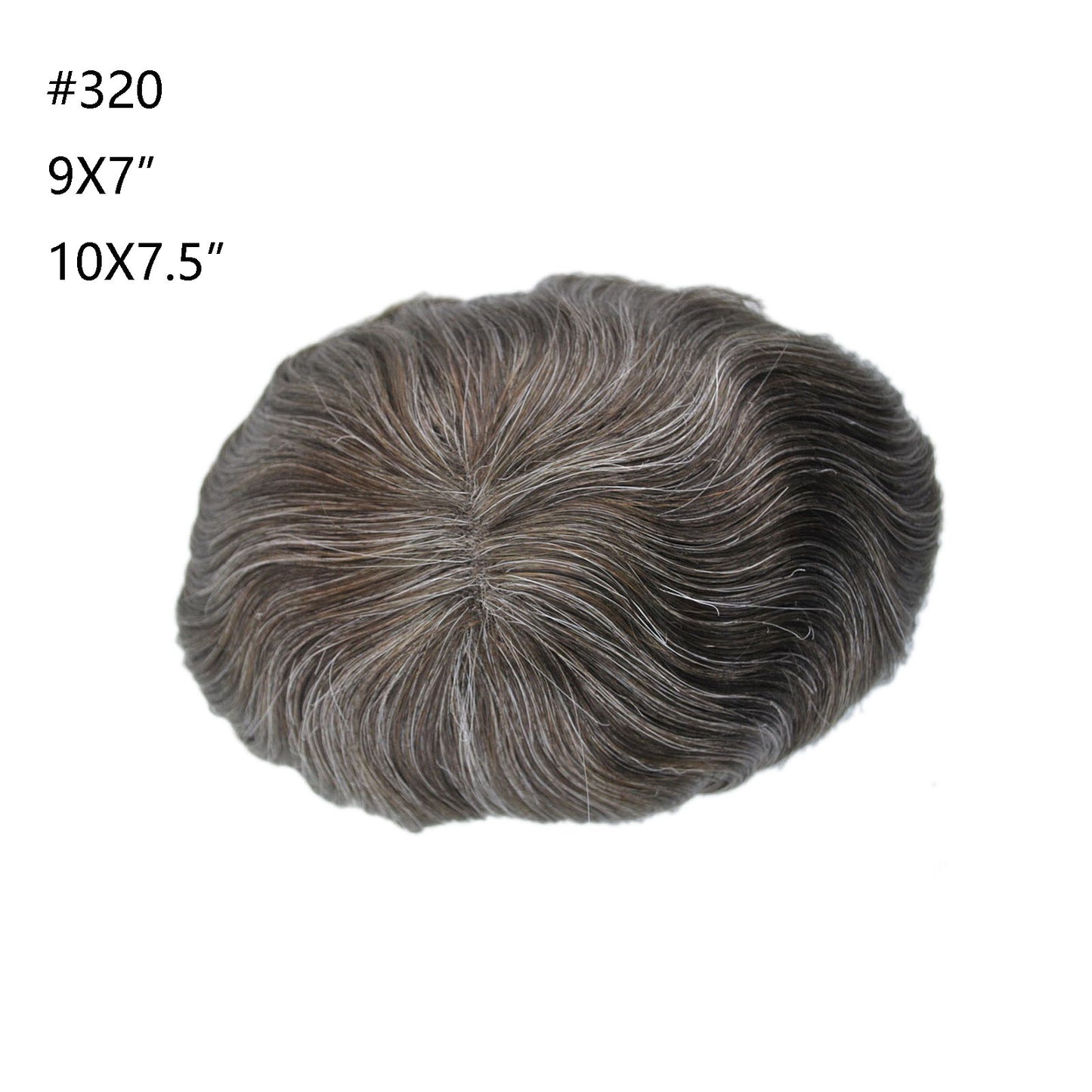 #3 Ash brown color men hair system mixed grey hair toupee wig mixed 10%-80% grey hair pieces for men