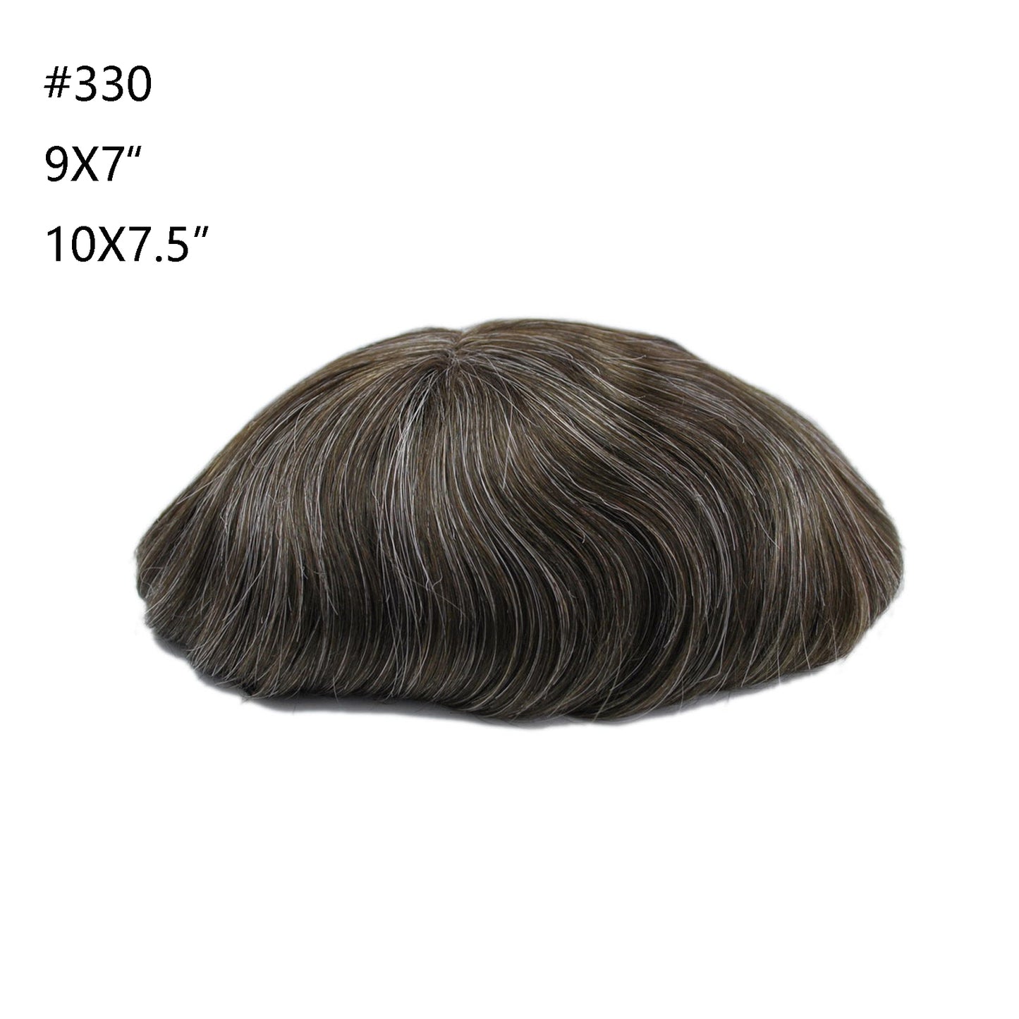#3 Ash brown color men hair system mixed grey hair toupee wig mixed 10%-80% grey hair pieces for men