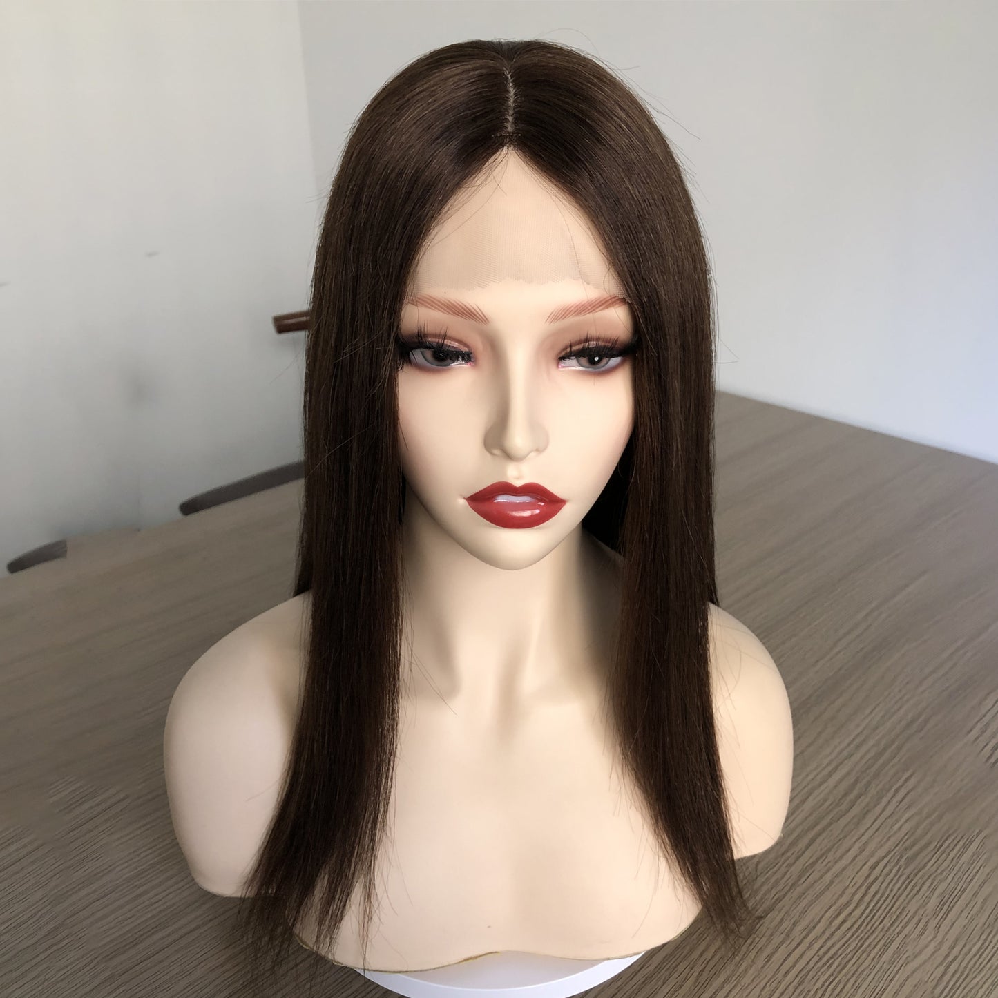 4x4 Silk Top Lace Front Medical Wig Custom Made Silicone Wig Lace Front Wigs With Baby Hair Virgin Hair for Women PU Silicone