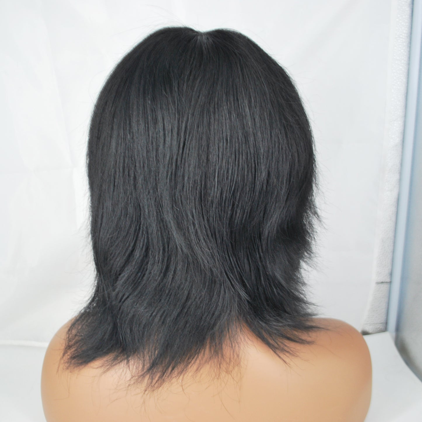 Clearance wig for women #1 jet black full wig French lace with PU back and sides heavy density 14x11"