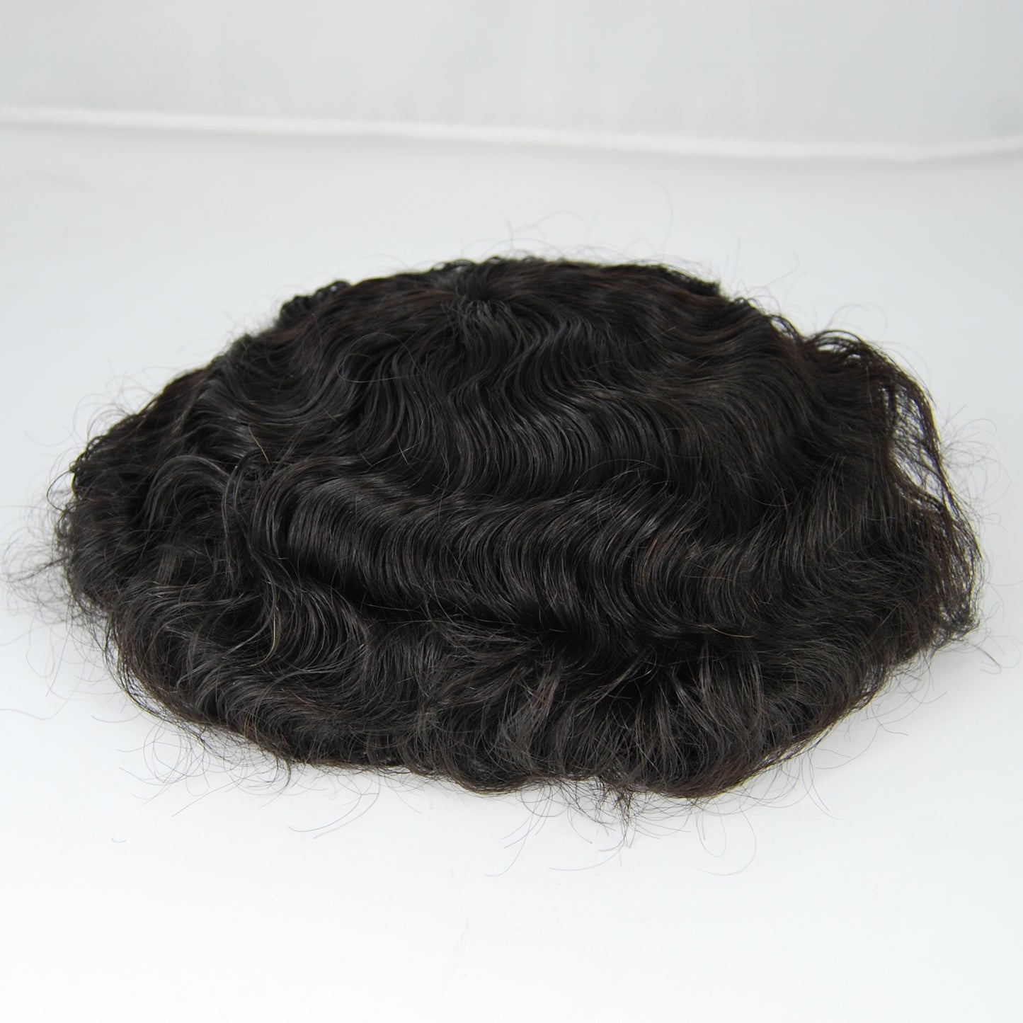 clearance silk base with PU around men's hair replacement natural black color men's toupee