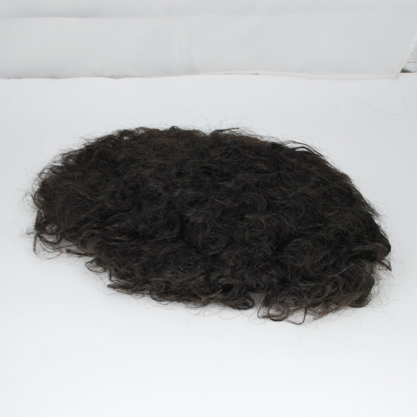 Clearance toupee hair piece for men mono with PU around curly hair system natural black hair