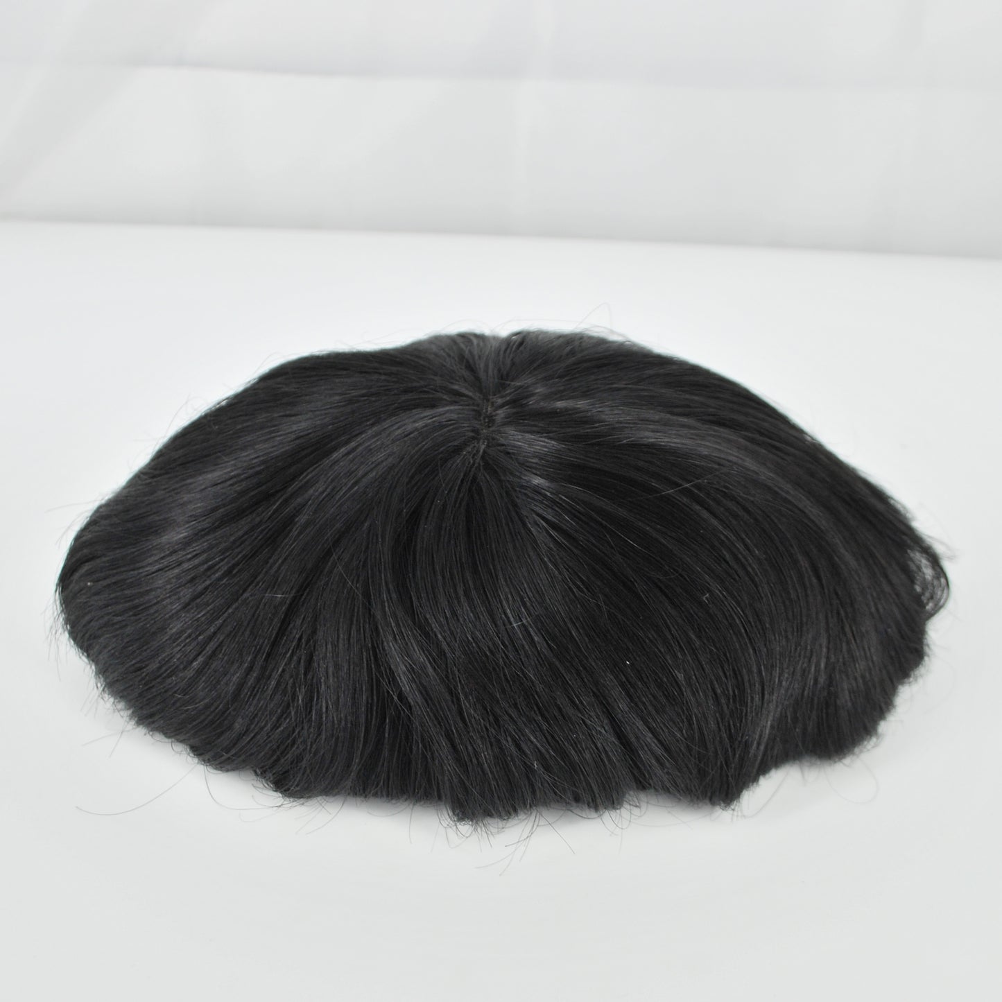 Clearance #1 juet black full lace men's toupee wig 9x7 inch human hair system hair replacement all French lace