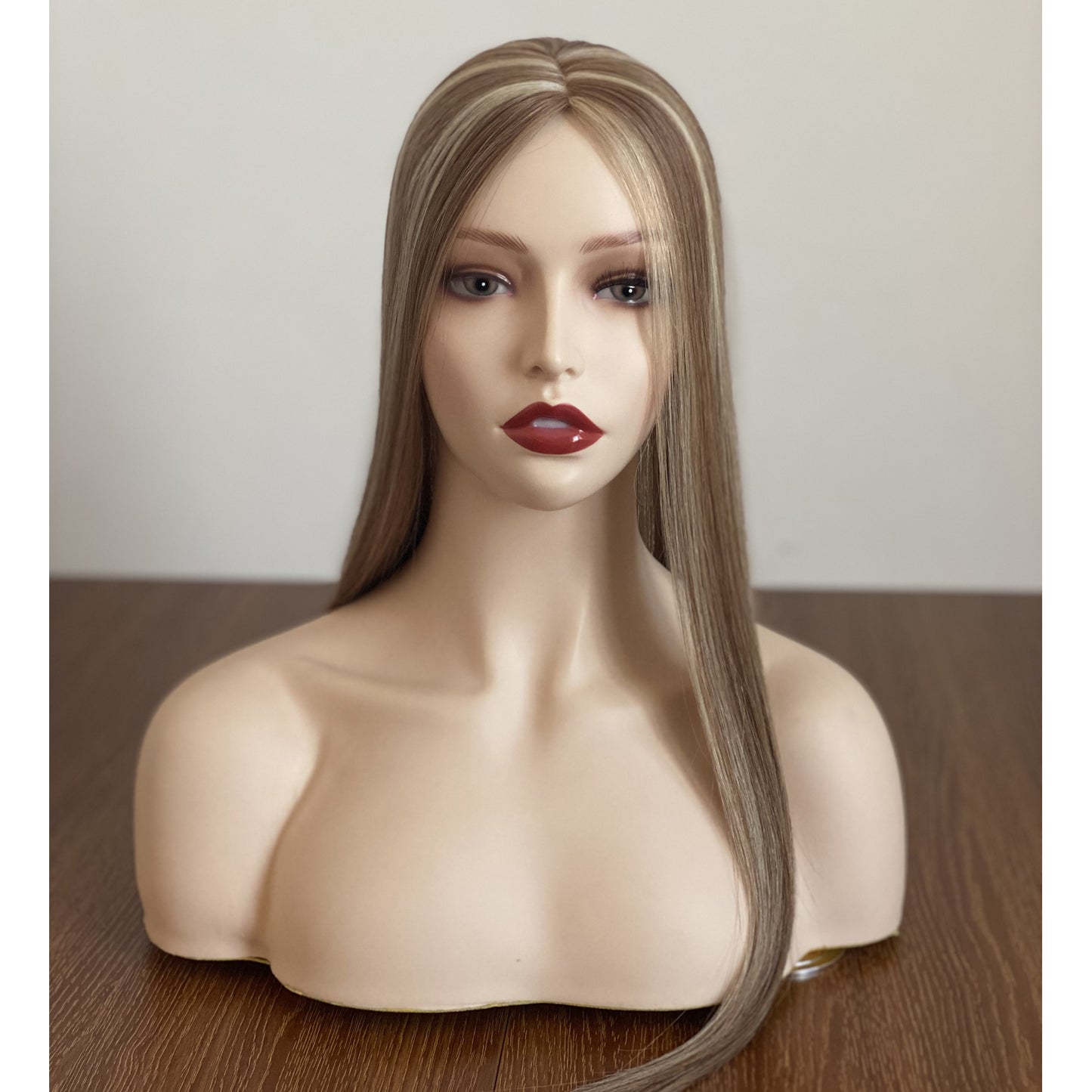 silk base topper with weft back colorful women topper wig human hair straight wig