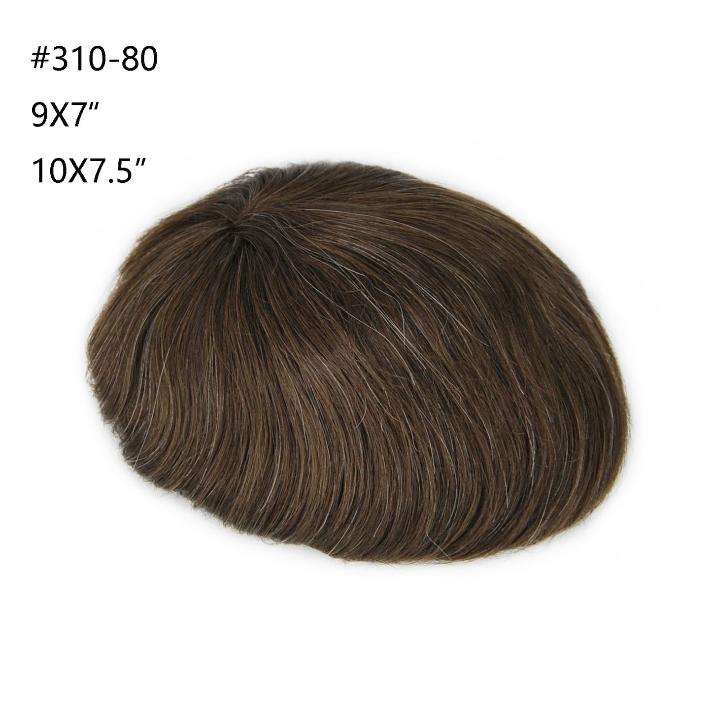 #3 Ash brown color men hair system mixed grey hair toupee wig mixed 10%-80% grey hair pieces for men