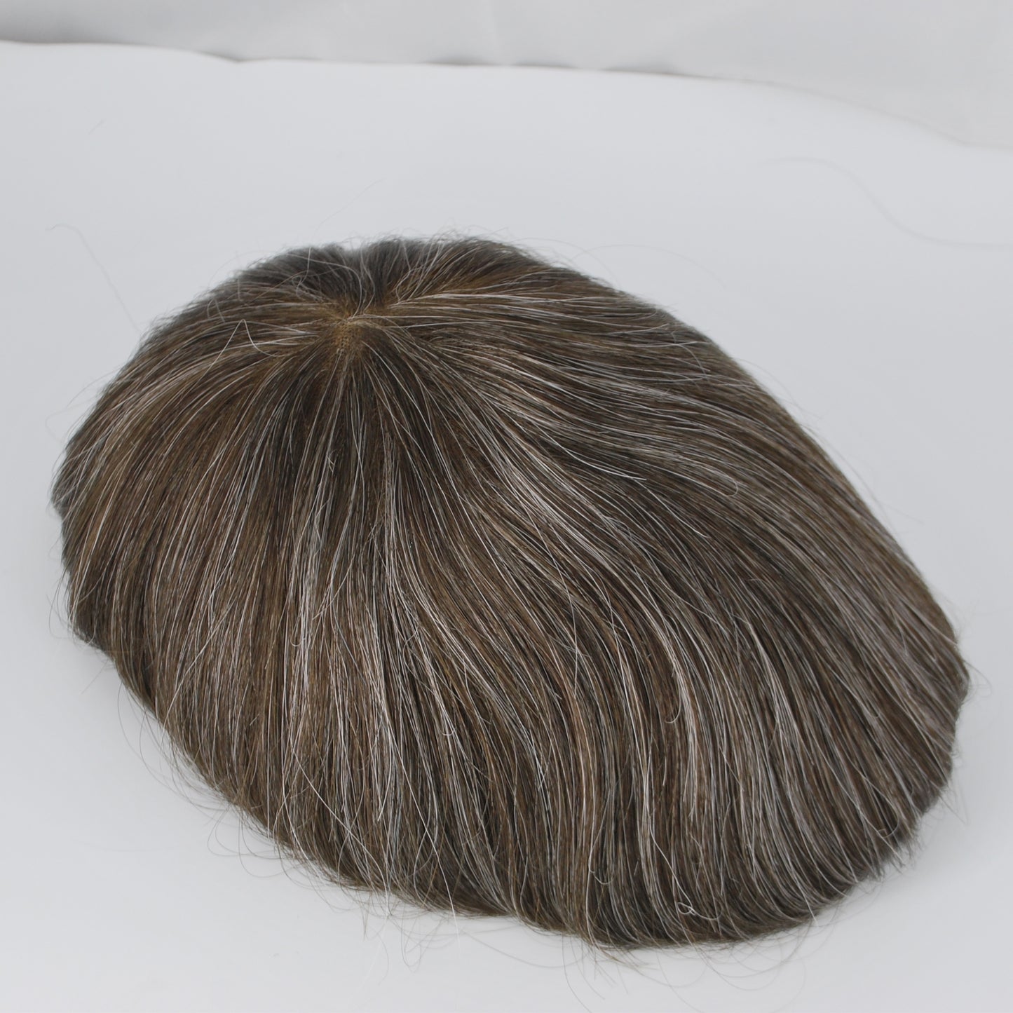 Clearance grey mixed men's toupee #2 25% full french lace 11x9 hair system replacement