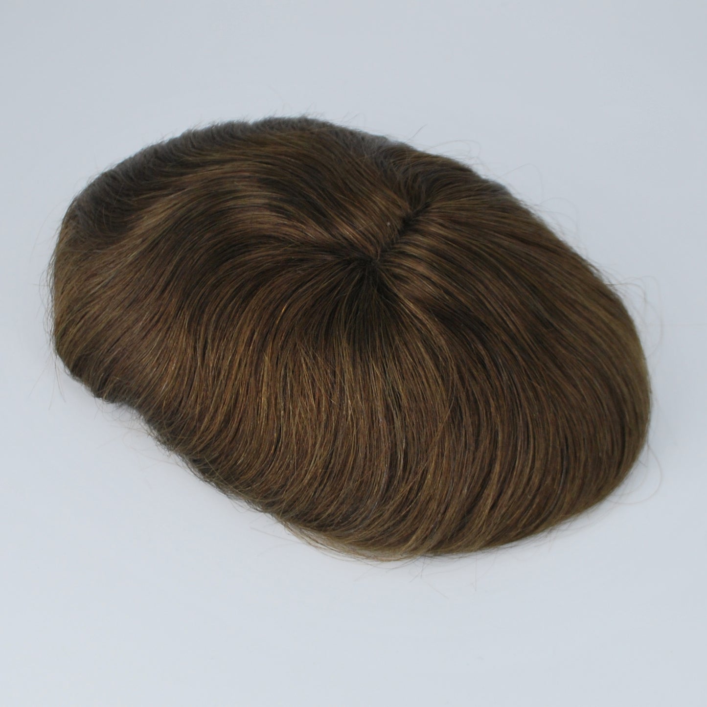 Clearance toupee wig for men lace front French lace with PU around #4 medium brown 9x6.25"