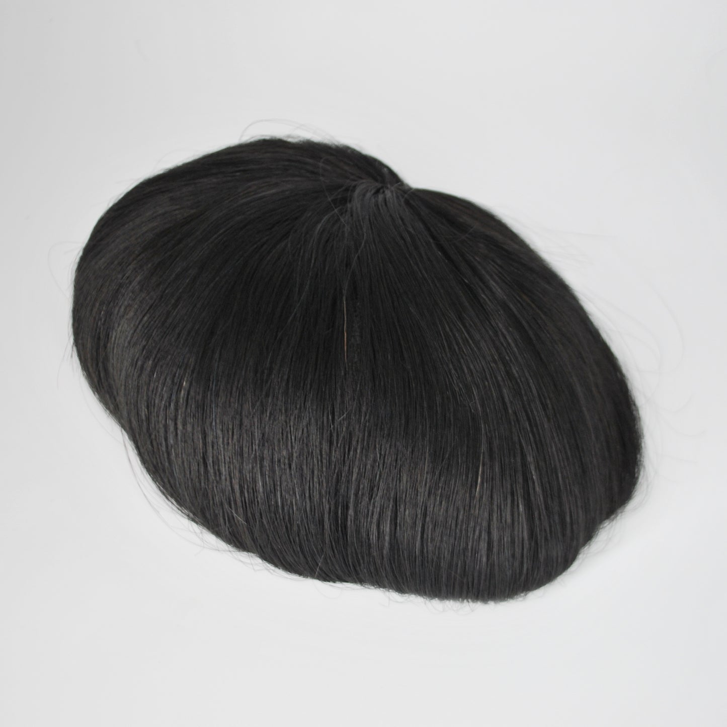Clearance toupee #1 jet black toupee for men mono with PU around 9x7" human hair system