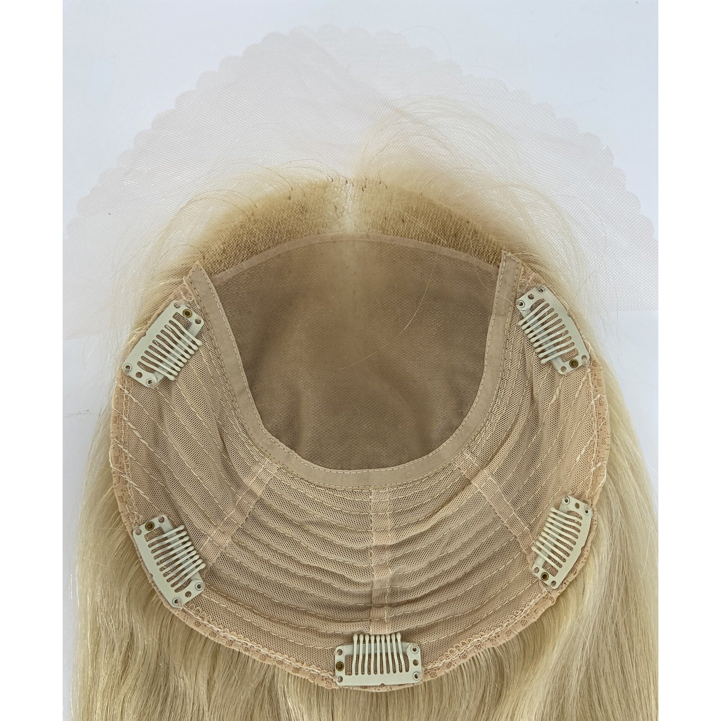 Lace front Silk base with weft back straight topper wig for women human hair virgin hair topper