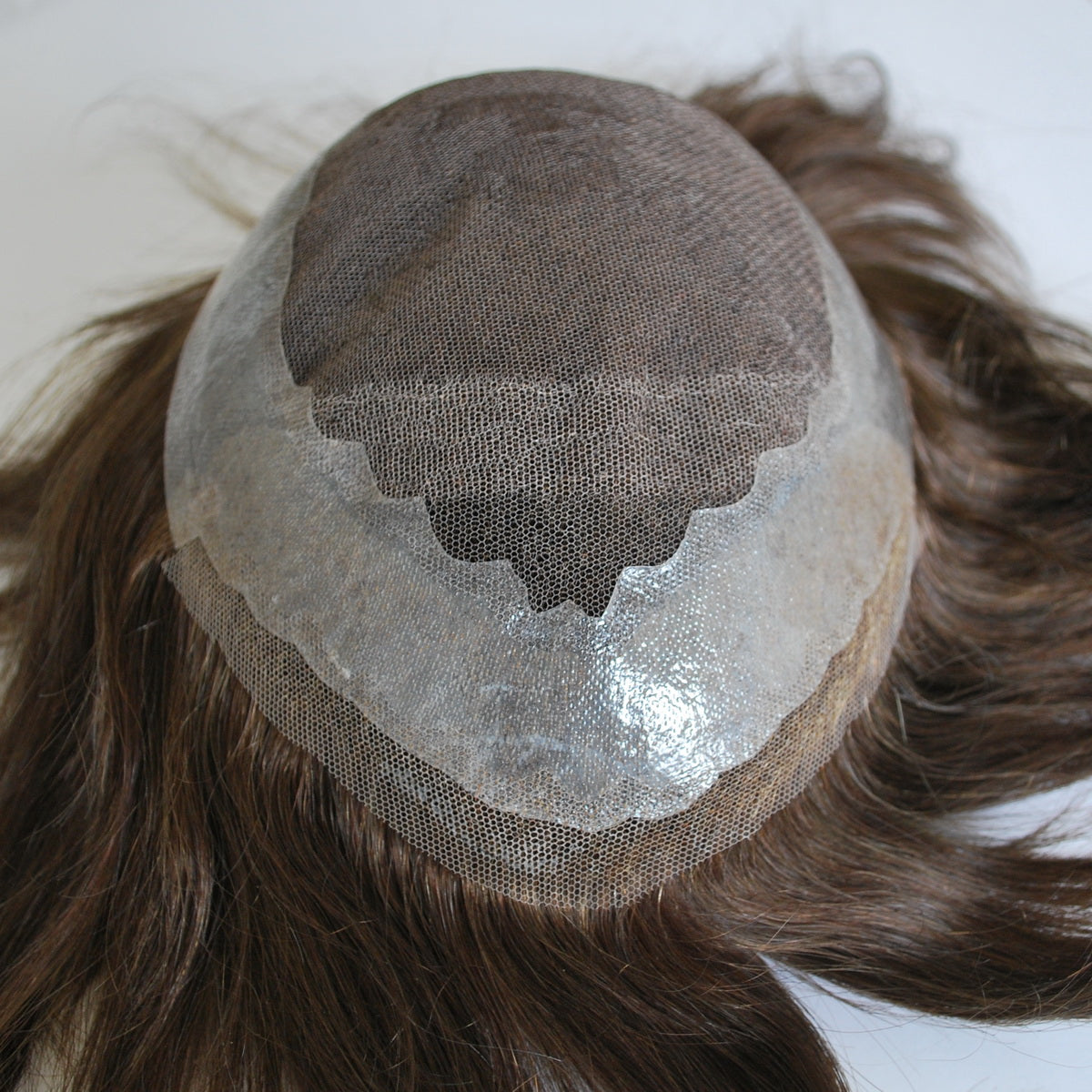 #3 ash brown male hairpiece French lace with PU around human hair toupee for men
