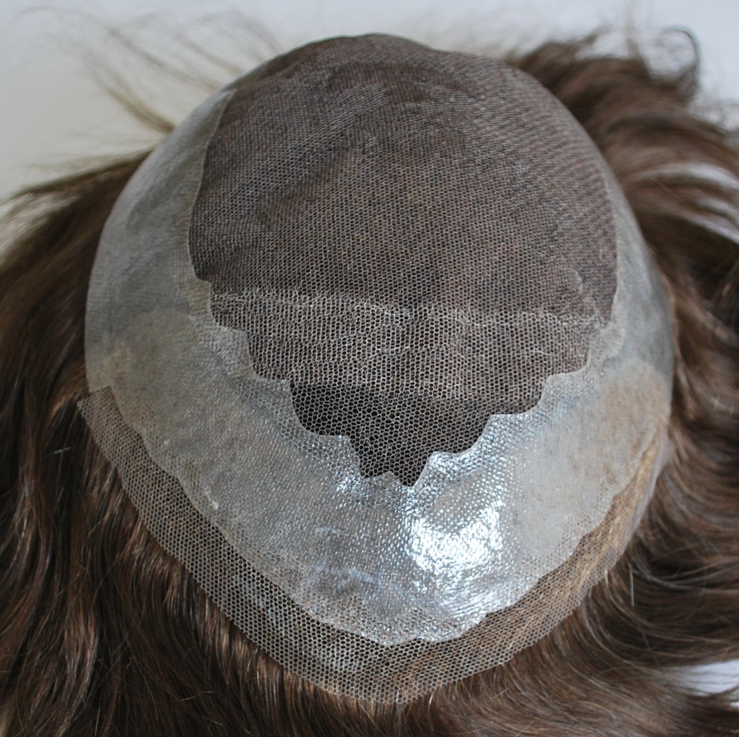 Ash Brown #310 Toupee With Grey Hair Hair System For Men Lace With PU Hair Replacement