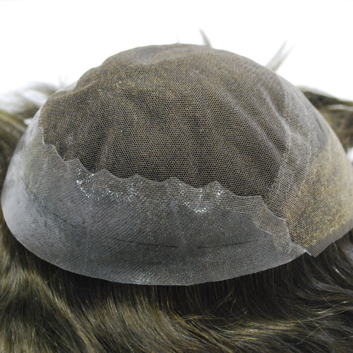 Ash Brown #310 Toupee With Grey Hair Hair System For Men Lace With PU Hair Replacement