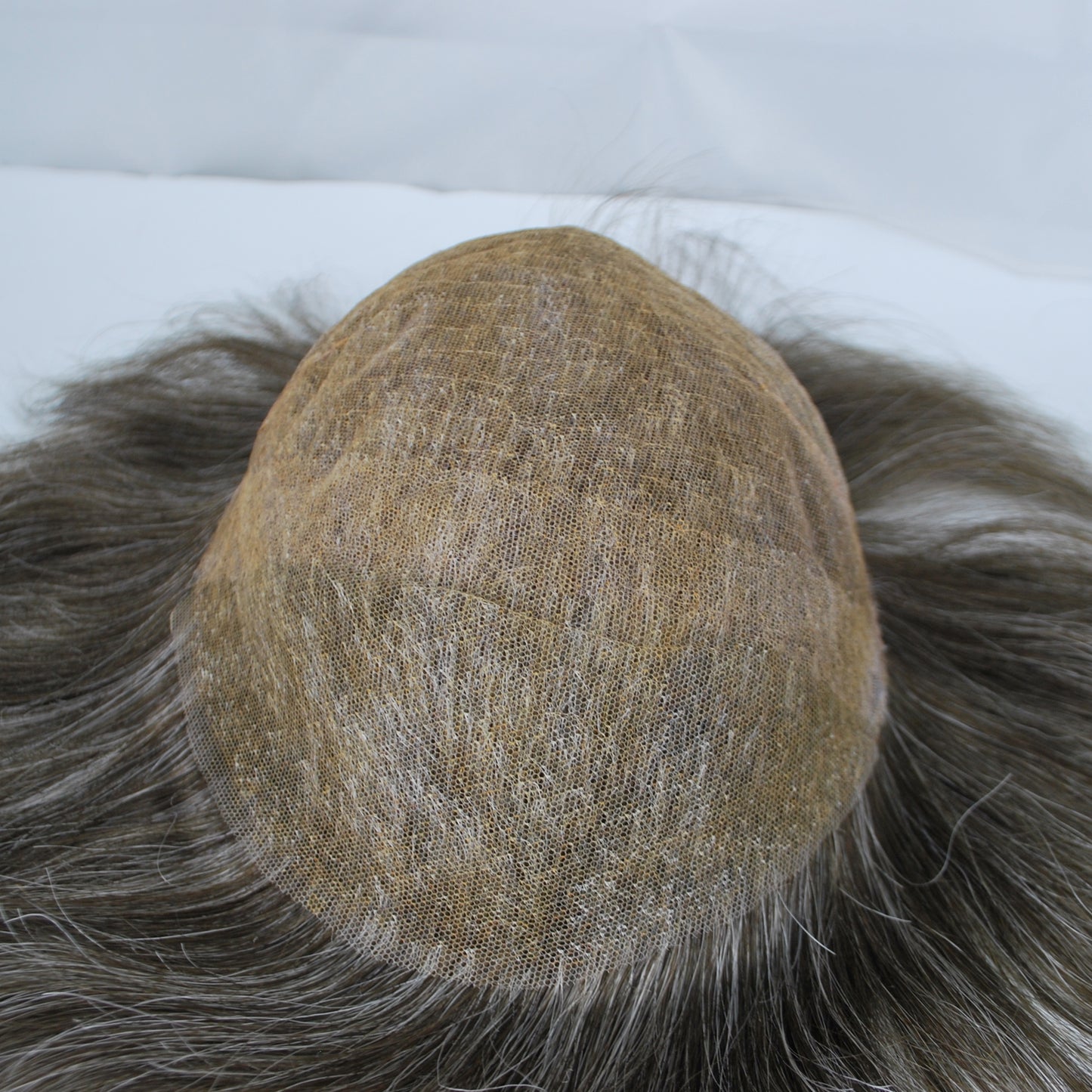 Clearance grey mixed men's toupee #2 25% full french lace 11x9 hair system replacement