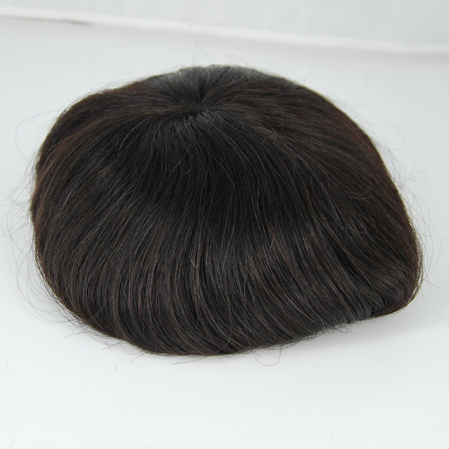 clearance silk base with PU around men's hair replacement natural black color men's toupee