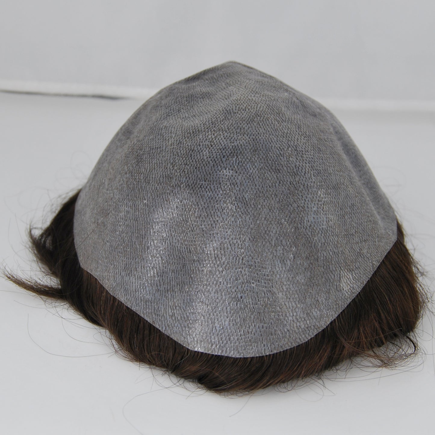 Clearance toupee #2 dark brown PU injection men hair system hair piece thin skin base 10x7.5