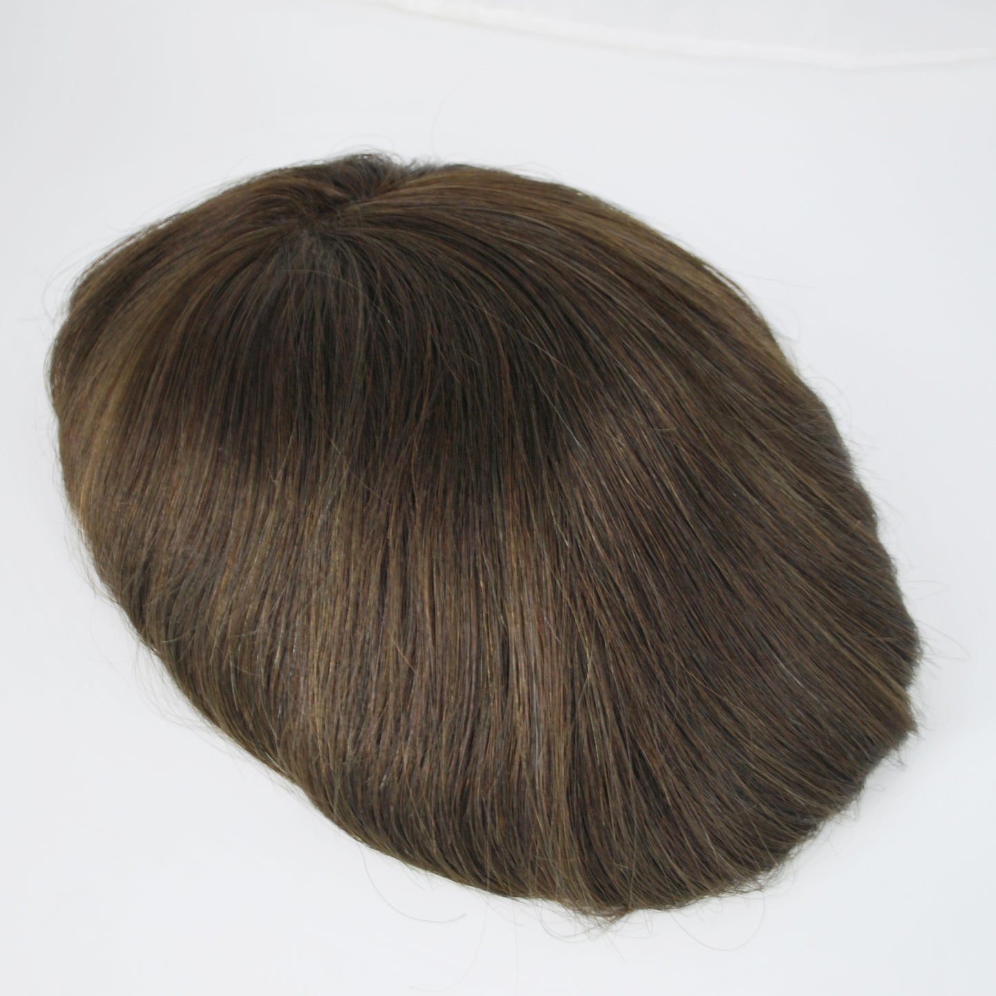 Clearance dark brown toupee thin PU knotted human hair system for men 10x7.5"