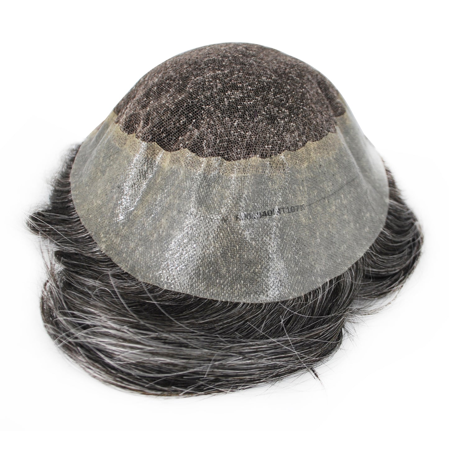 stock men toupee wig natural black color mixed grey color #1B 10-80%human hair system for men