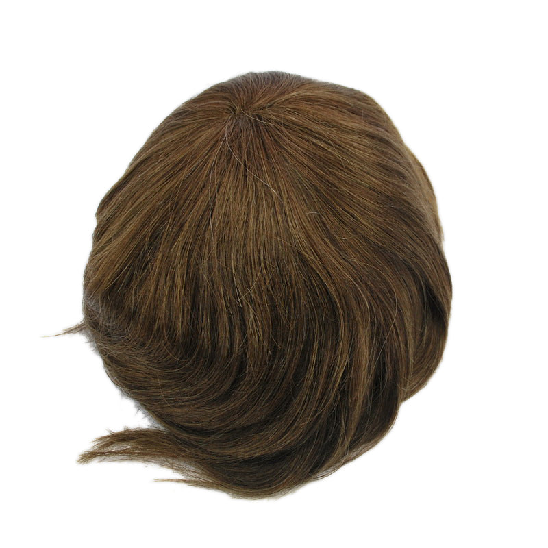 Medium Brown All Swiss Lace Toupee for Men Bleached Knots Mens Hair System Hairpiece Toupee