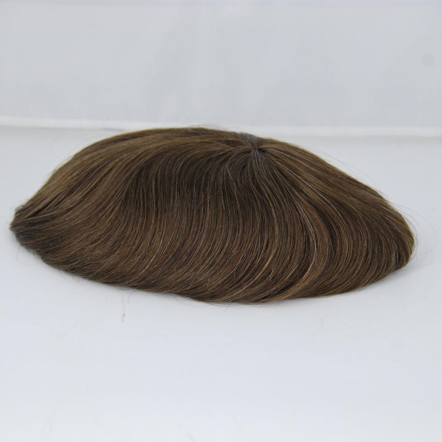 Clearance #4 10% grey human hair system for men french lace with PU around men hair replacement