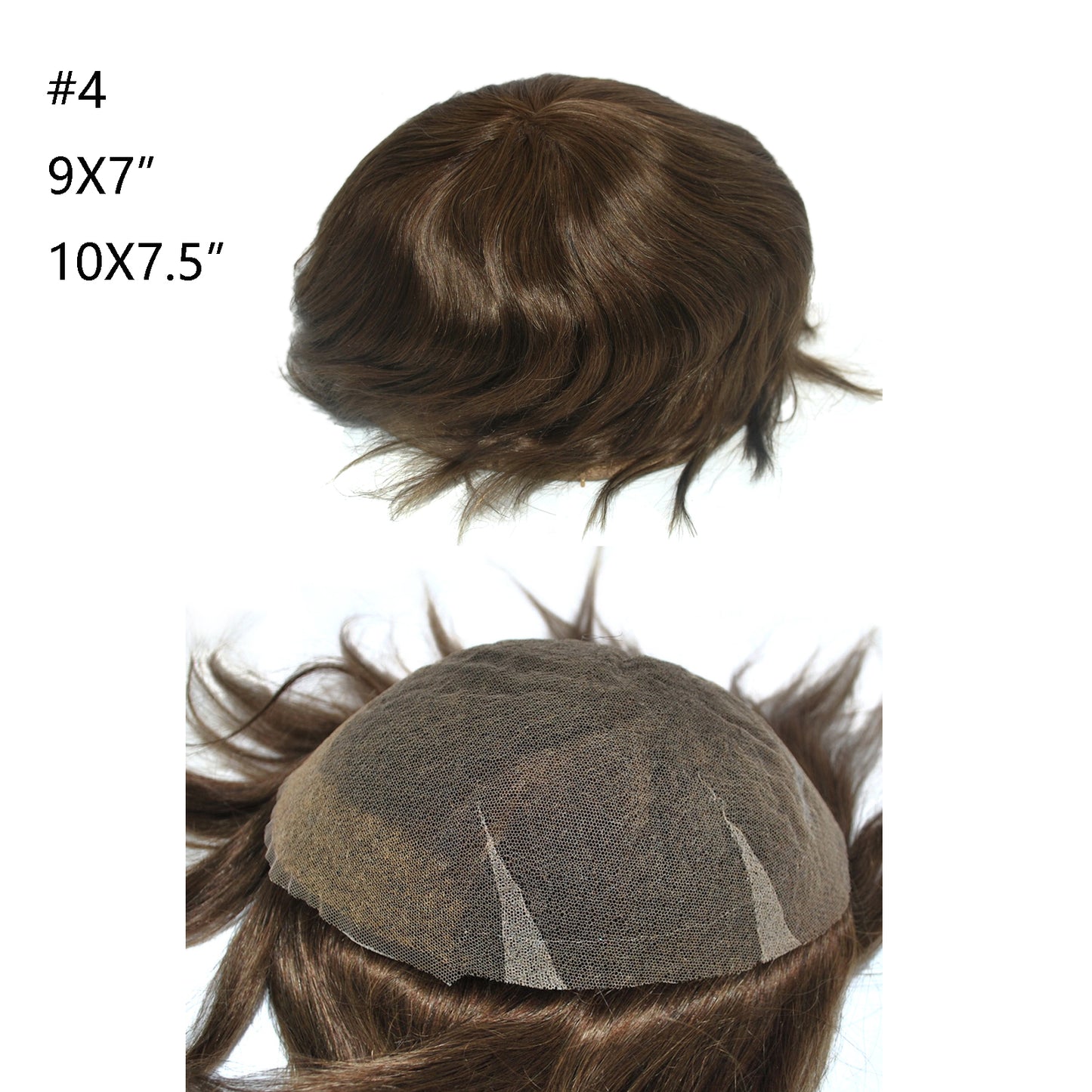 Medium Brown All Swiss Lace Toupee for Men Bleached Knots Mens Hair System Hairpiece Toupee