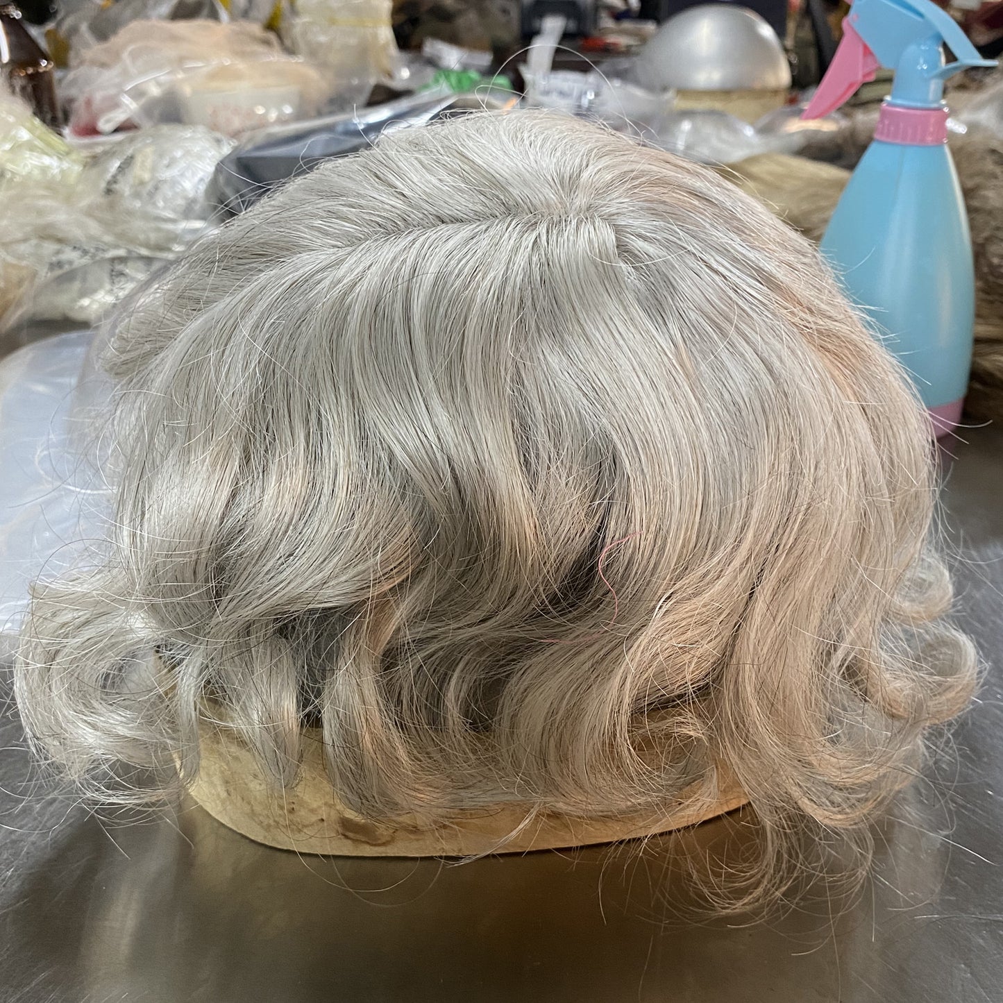 grey hair system for old man natural wave hair customized toupee for men