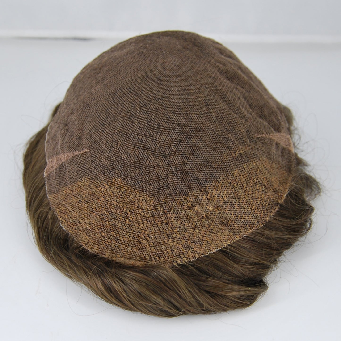 Clearance men piece wig #3 ash brown all french lace hair system for men hair mesh hair system