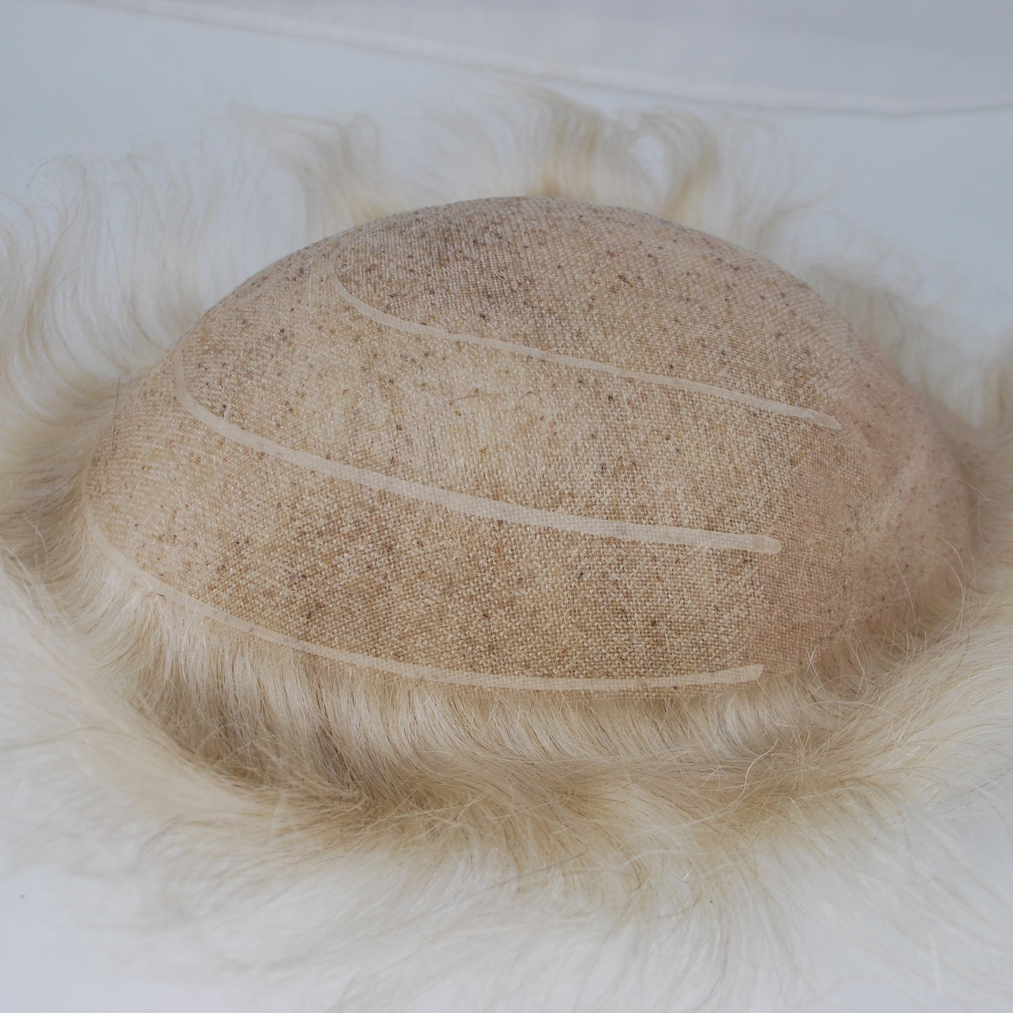 Clearance toupee #20 blonde hair mixed 80% grey human hair system for men all french lace