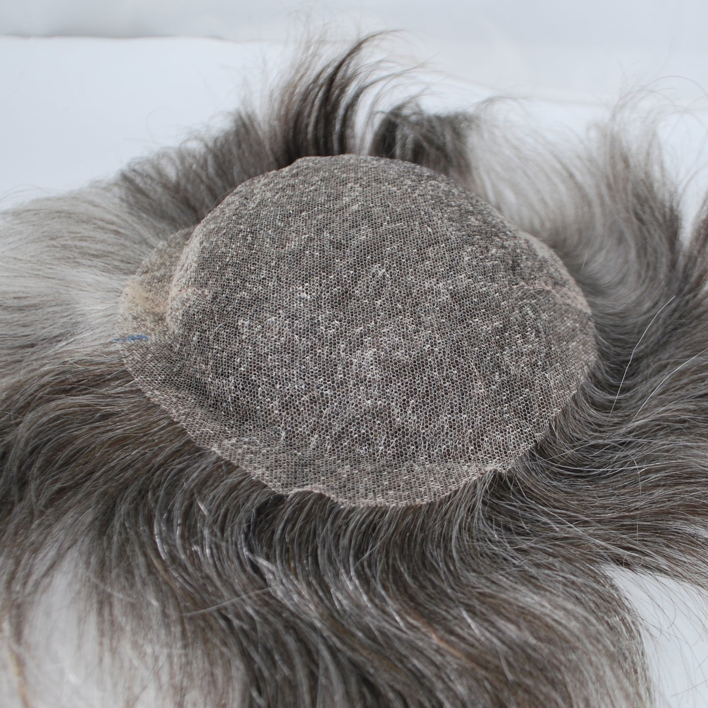 Clearance human hair toupee #2 35 brown mixed grey color 8x6 " prosthesis for men full French lace