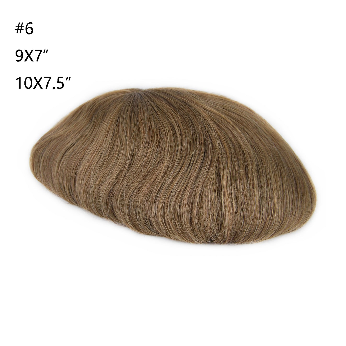 #6 light brown human hair system thin skin PU injection men toupee hair piece